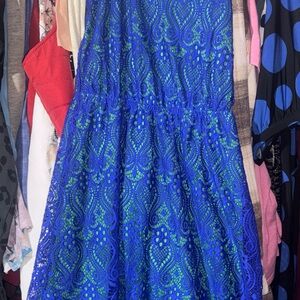 ODDY Kids youth small Casual Dress - Blue and Green